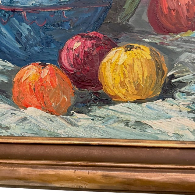 Green Mid-Century European Impasto Still Life on Canvas by Dutch Artist William Stam For Sale - Image 8 of 16