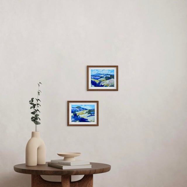 2020s Pair of Oil Paintings - Modern Abstract Landscape Art For Sale - Image 5 of 9