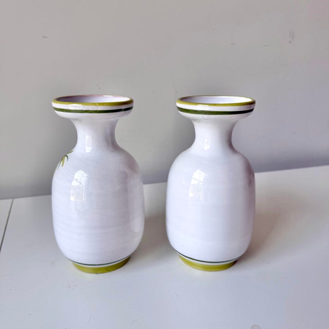 1970s Italian Bamboo Pottery Vases: A Pair For Sale In Charleston - Image 6 of 8