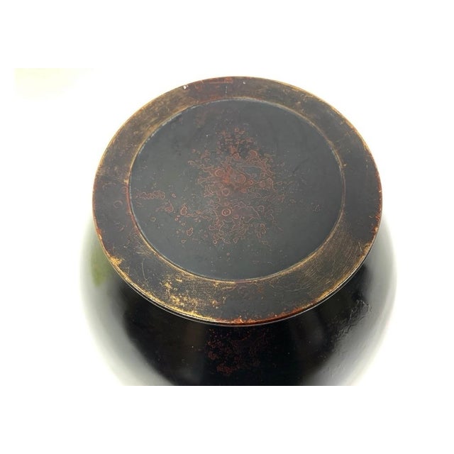 Bronze 1960s Traditional Japanese Metal Koi Vase on Wood Stand For Sale - Image 8 of 11