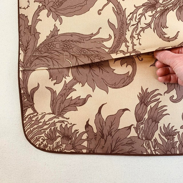 2020s Designer Vicki Payne Free Spirit Crewel Taupe & Brown Block Print Botanical Floral Leaf Pillow Covers- 3 Pieces For Sale - Image 5 of 8