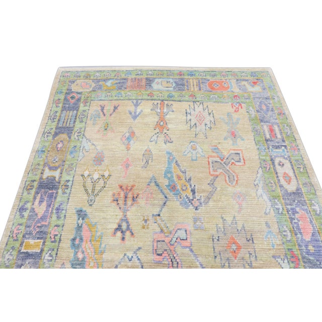 Textile Modern Turkish Oushak Rug 5'7" x 7'3" For Sale - Image 7 of 10