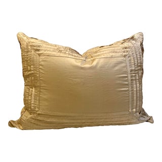 Modern Pleated Tuck Framed Silk Accent Sham For Sale