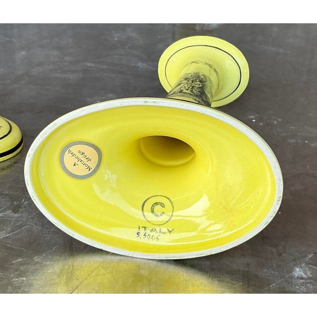 Traditional Vintage Regency Mottahedah for Creil Toile Candlesticks - a Pair For Sale - Image 3 of 7