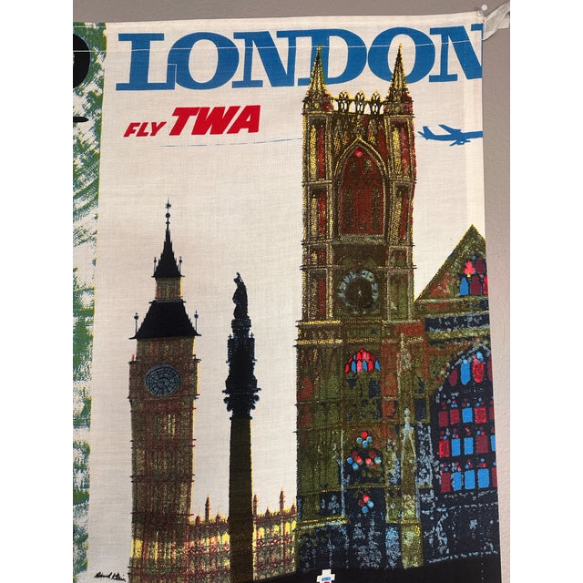 Mid-Century Modern David Klein Twa Travel Banner Large Screen Print on Linen Mid Century Wall Art For Sale - Image 3 of 8