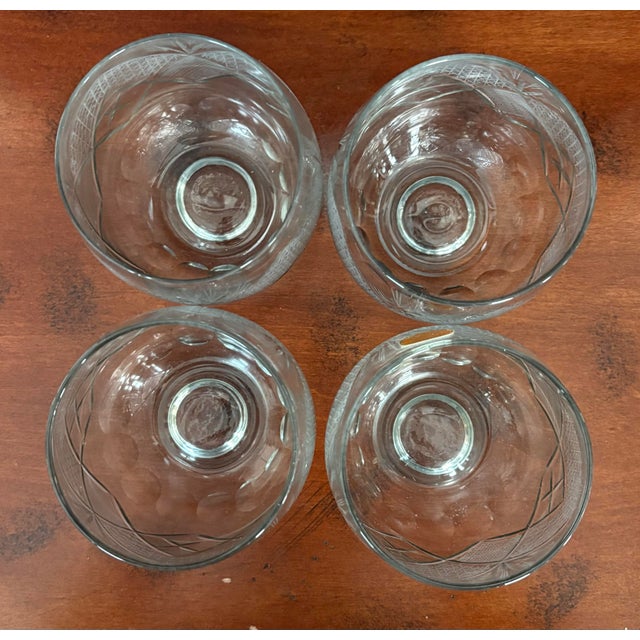 Bohemian Hand-Cut Crystal Rocks Glasses, Set of Four, Czech For Sale In Indianapolis - Image 6 of 9