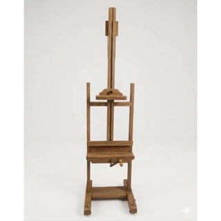 Vintage Solid Oak Television Easel From Retired Restoration Hardware Collection For Sale