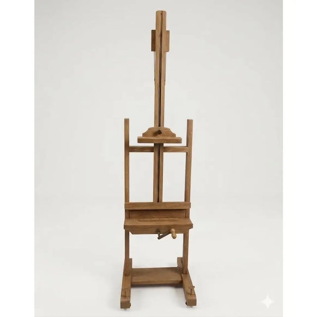 Vintage Solid Oak Television Easel From Retired Restoration Hardware Collection For Sale