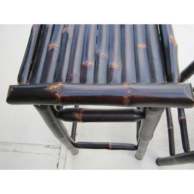 Vintage Burnt Bamboo Backless Counter Barstools- Set of 4 For Sale - Image 10 of 13