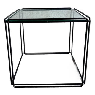 Vintage French Modern Iron & Glass “Isocele” Side Table Attributed to Max Sauze For Sale