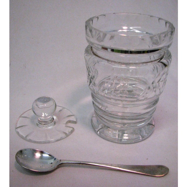 Transparent Antique Cut Glass Jam Jar - Made in England For Sale - Image 8 of 13