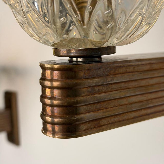 Sculptural Bullicante Glass Wall Sconces from Barovier & Toso, 1940s, Set of 2 For Sale - Image 13 of 18