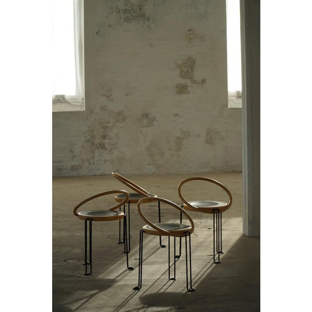 A sculptural set of four Oblado chairs designed by Swedish designer Børge Lindau for Blå Station, representing...