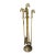 French Brass Horse Head Fireplace Tool Set For Sale