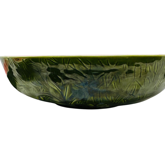 Green Unique Rare Textured Vintage Watermelon Serving Bowl Set | Mid-Century Modern Embossed Fruit Dishes | 6 Pieces For Sale - Image 8 of 18