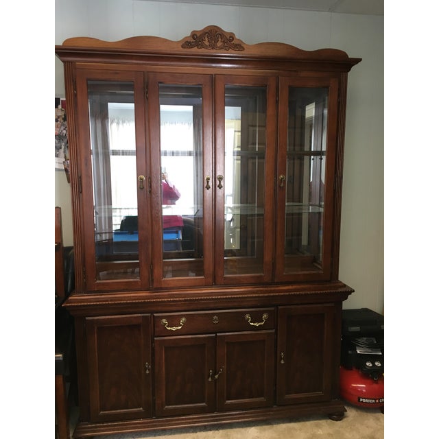 Vintage Broyhill Cherry China Cabinet | Chairish