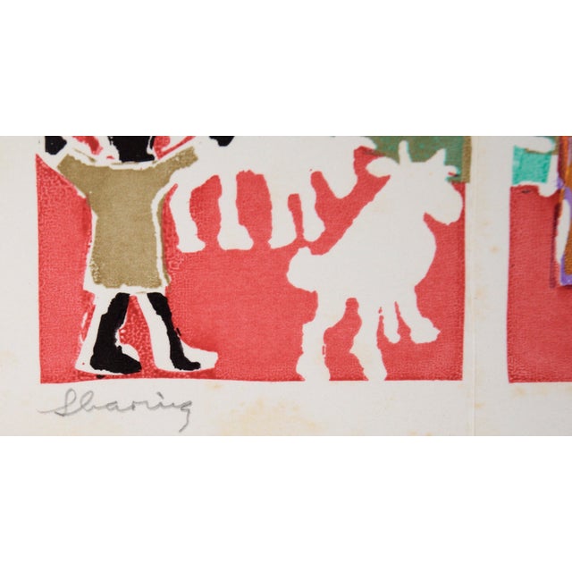 Printmaking Materials "Sharing" Multi Layer Screen Print on Paper by Jane Leddy For Sale - Image 7 of 8