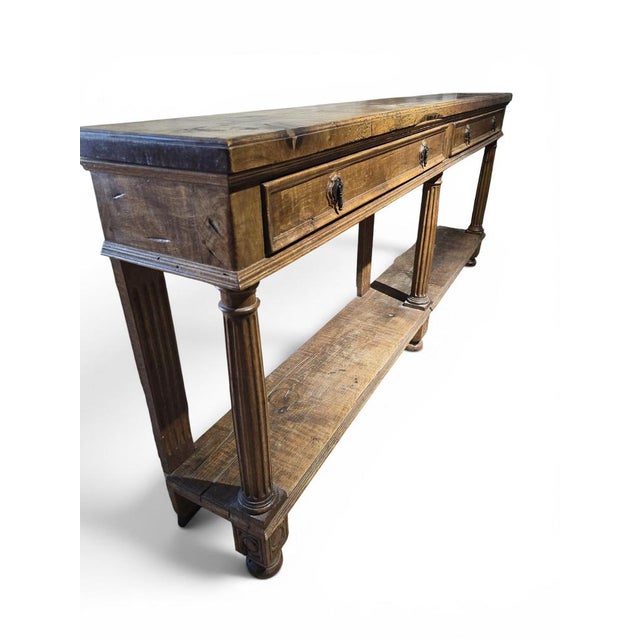 Wood Antique French Walnut Store Counter, 1800 For Sale - Image 7 of 14