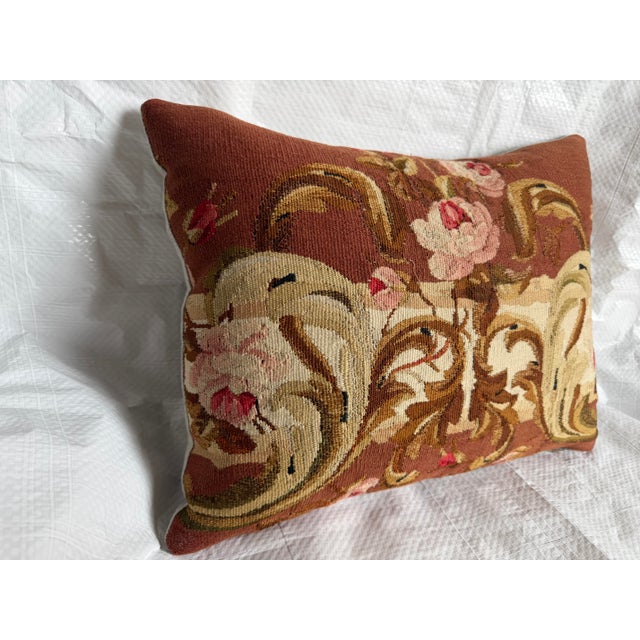 Mid-19th Century Aubusson Floral Decorative Pillow For Sale - Image 4 of 7