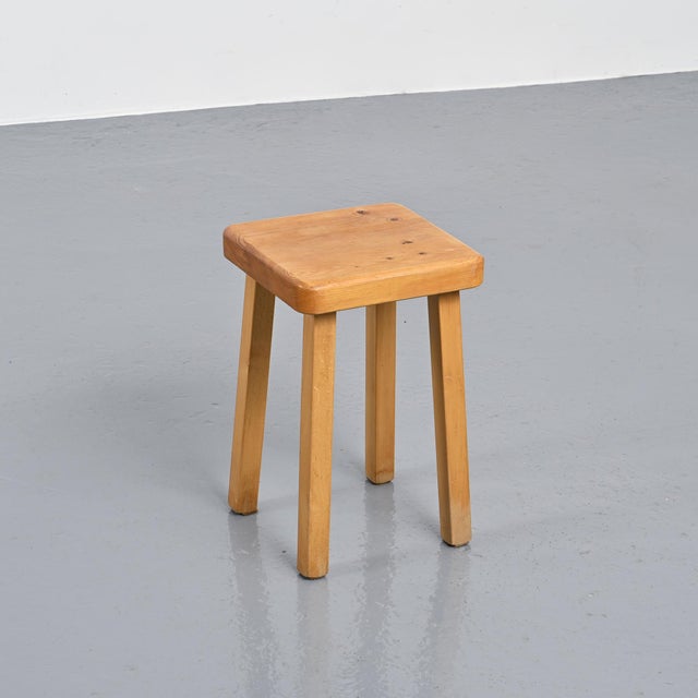 Vintage Pine Stool, France, 1980s For Sale - Image 3 of 11