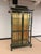 Green Pagoda Top Chinoiserie Display Cabinet in Green Lacquer From Union National For Sale - Image 8 of 12