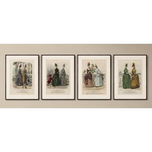 Black Journal des Dames et des Demoiselles, French Fashion Prints Parisian Ladies and Children, 1887, Paper, Set of 4 For Sale - Image 8 of 9