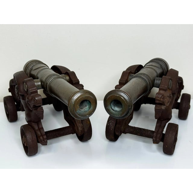 19th Century Chinese Bronze Signal Cannons with Dragon Carriages – Museum Quality Transport yourself to the grandeur and...