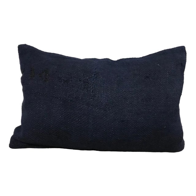 Navy Blue Hemp Cushion For Sale