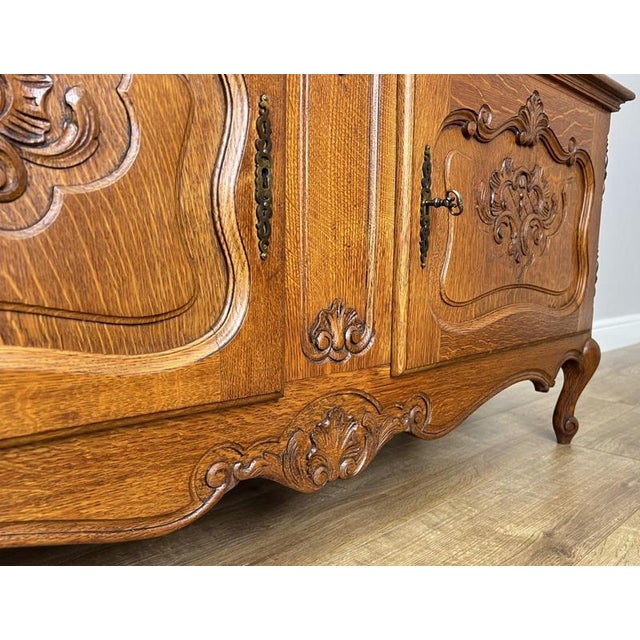 Vintage Louis XVI French Oak Display Cabinet For Sale - Image 10 of 14
