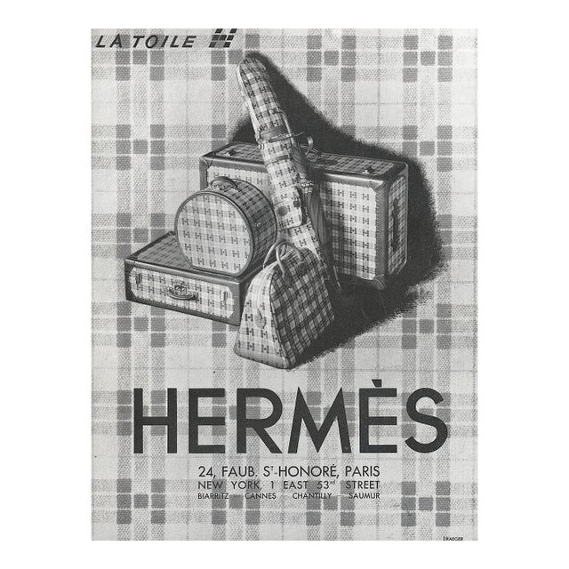 1931 French Vintage Hermès Print for Luxury Travel Needs, Matted For Sale