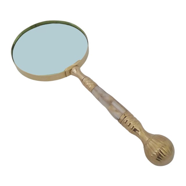 Enhance your reading and workspace experience with this handmade functional brass magnifying glass, designed for viewing...