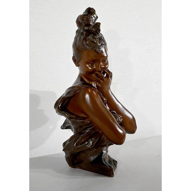 G. Van Der Straeten, Mischievous Young Woman, 1890s, Bronze For Sale - Image 3 of 18