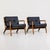 Rare pair of Italian mid‑century lounge chairs by Otto Gerdau (with label). The vintage 1950s chairs have been updated...