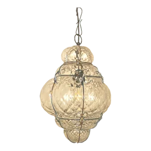 Italian Style Murano Glass Pendant in Transparent