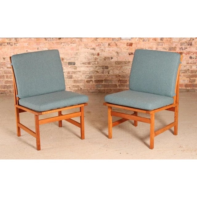 1960s Vintage Danish Model 3232 Lounge Chairs in Oak by Borge Mogensen for Fredericia Stolefabrik, 1960s, Set of 4 For Sale - Image 5 of 15