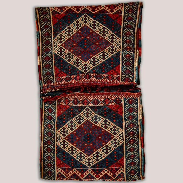 Textile Vintage Shahsavan Khorjin Saddlebag Weaving, 1940s For Sale - Image 7 of 7