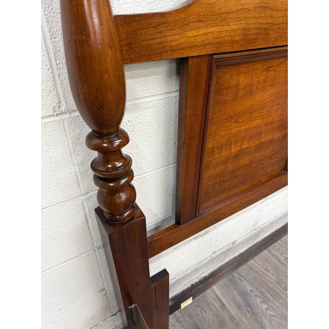 Vintage Full Size Thomasville Heirloom Collection Cherry Wood Four Poster Bed For Sale - Image 9 of 18