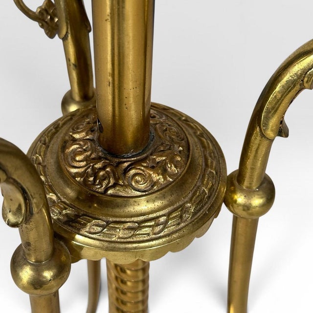 Late 19th Century Victorian Brass and Red Satin Glass Griffin Piano Floor Lamp For Sale - Image 13 of 18