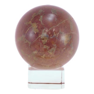 Jasper Red Stone Sphere W/Stand For Sale
