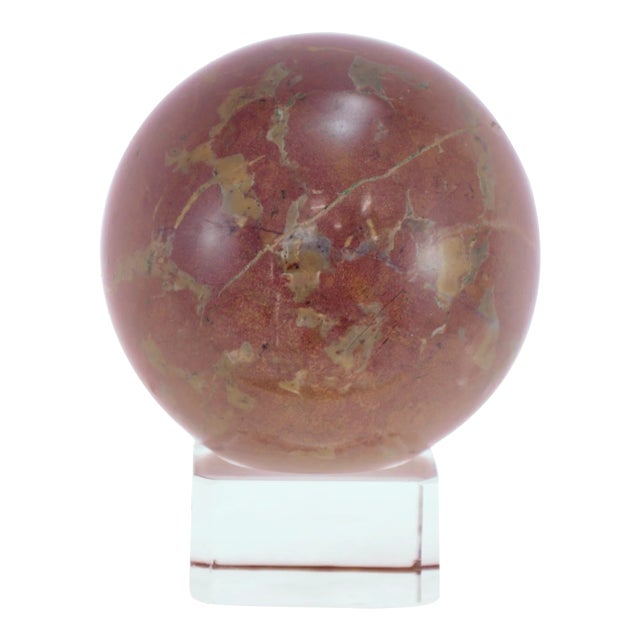 Jasper Red Stone Sphere W/Stand For Sale