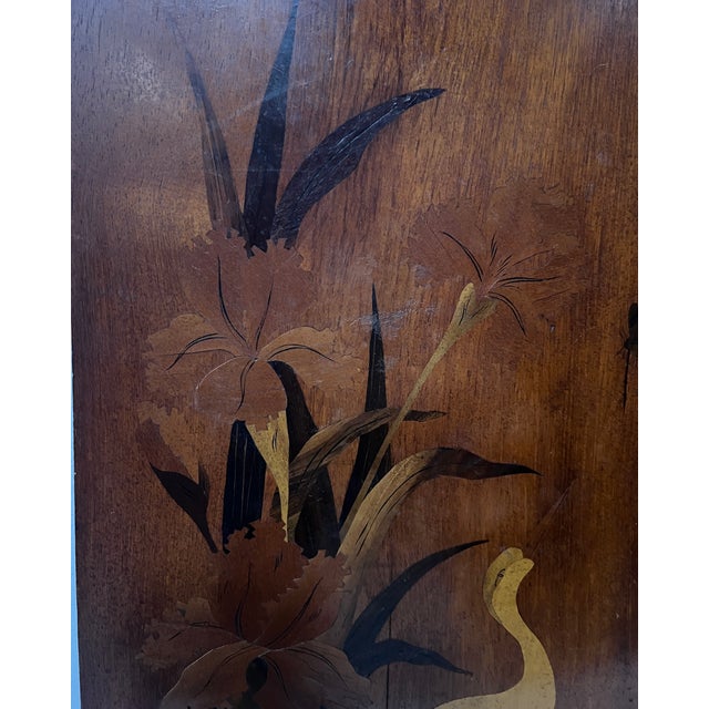 Art Nouveau Marquetry Panels in the style of Ecole de Nancy, 20th Century, Set of 2 For Sale - Image 4 of 15