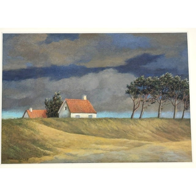 White 1980's-90's Original Signed and Framed Gisela Grundmann Weinert (German) Gouache Landscape Paintings- Set of 3 For Sale - Image 8 of 18