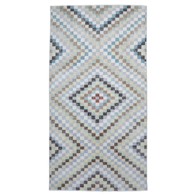 Beige Vintage Turkish Oushak Handmade Wool Rug For Sale - Image 8 of 8