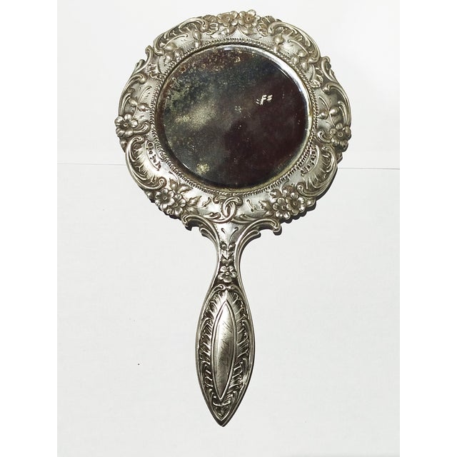 Silver Hand Mirror, 19th Century For Sale - Image 4 of 7