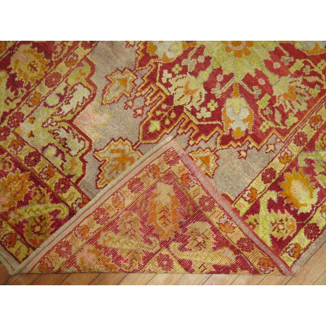 Antique Zabihi Collection Turkish Oushak Rug with Lime Green Accents - 3'10" x 6'1" For Sale - Image 9 of 12