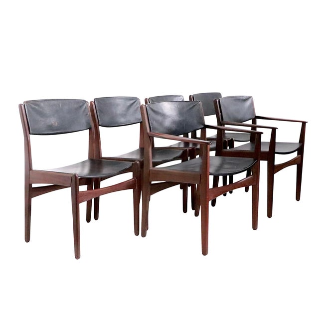 Set of Six Mid Century Danish Modern Dining Chairs by Frem Ro For Sale In New York - Image 6 of 17