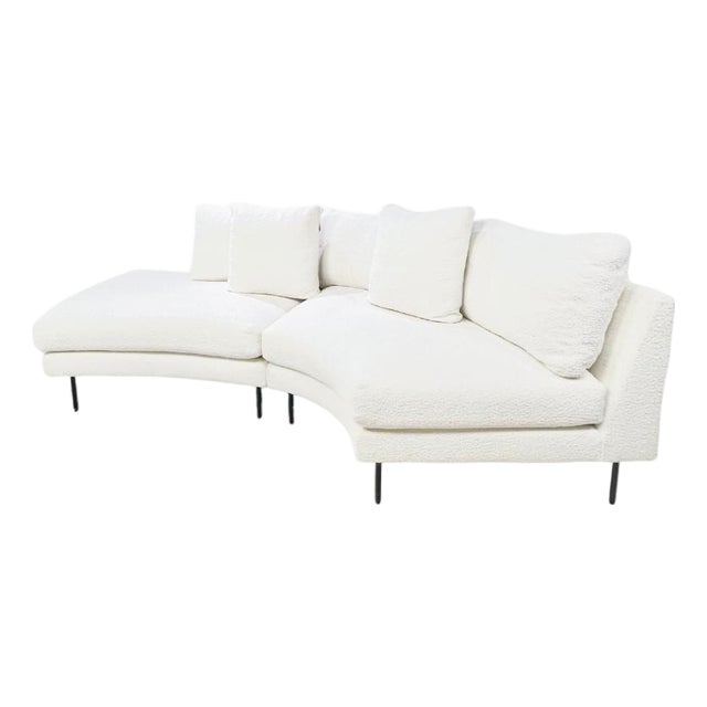 2 Piece Curved "Slice" Sectional Sofa by Thayer Coggin For Sale