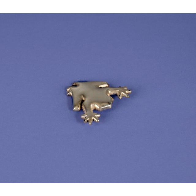 Handmade Silver Frog Brooch For Sale - Image 3 of 10