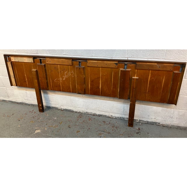 Brown Mid 20th Century Helen Hobey Walnut Square Panel Headboard Attributed to Baker Furniture For Sale - Image 8 of 10