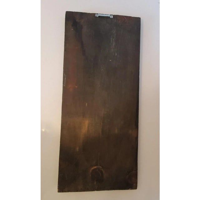 Colonial Man Oil on Wood Painting, Vintage For Sale - Image 9 of 12